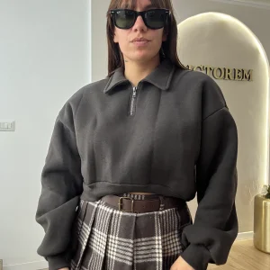 Felpa in pile con zip