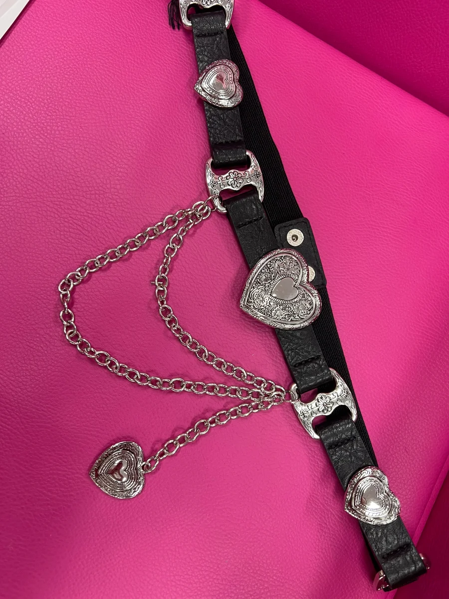 Cintura elastica cuori e catene - Cintura - Stilosa - immagine 2