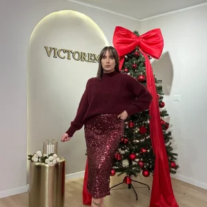 Gonna longuette in paillettes