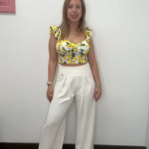 Pantalone cropped con piegoni - abbigliamento - Artigli