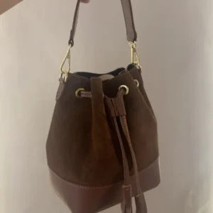 Secchiello camoscio e vera pelle