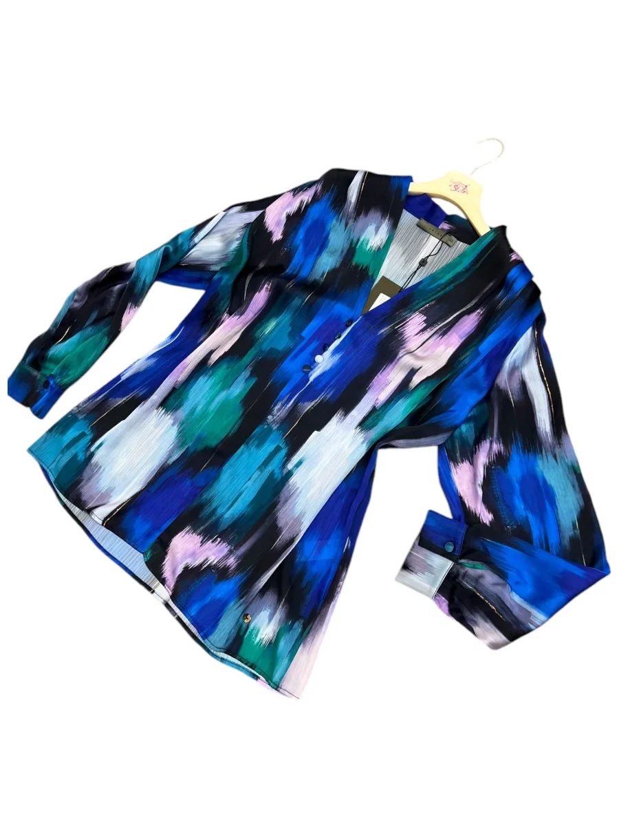 Blusa con bottoni in tessuto - abbigliamento - Jiveley