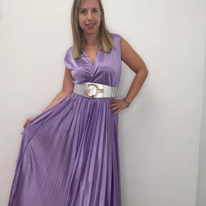 ABito incrocio plissè lilla - abbigliamento - Jiveley