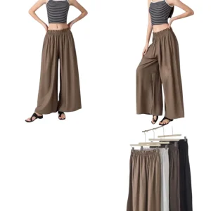 Panta palazzo leggero con elastico con luccichii - abbigliamento - Stilosa