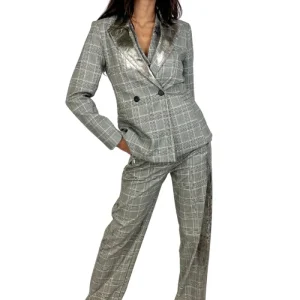 Angela Davis - Giacca doppiopetto galles spalmata - Art. PI9AJ12