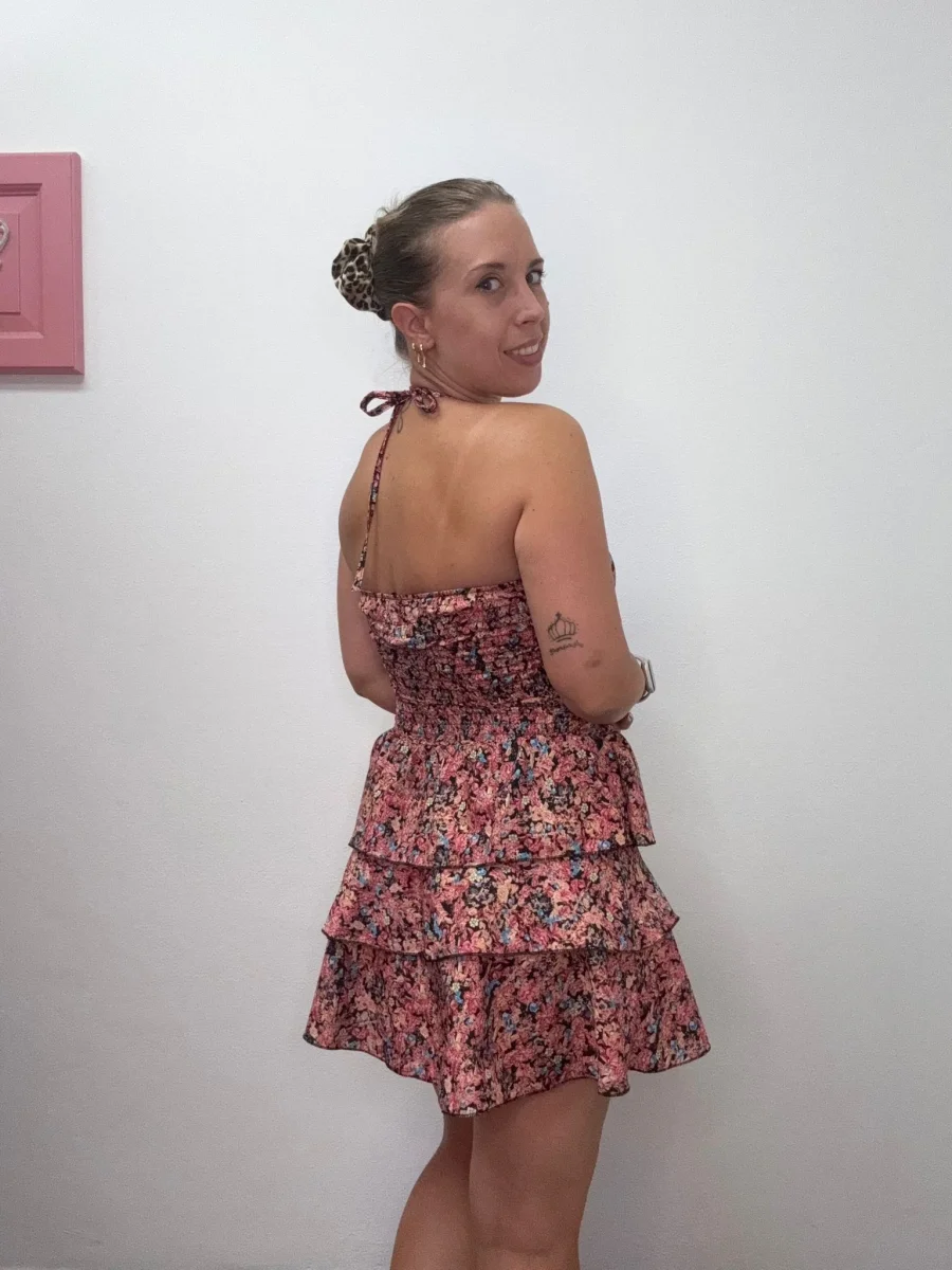 Abito fiorito con coppe e balze - abbigliamento - Stilosa - immagine 4