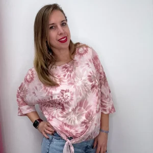 Blusa con nodo fiorita - abbigliamento - Stilosa