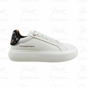 ALEXANDER SMITH Soho Woman Sneaker c/Borchie ASBDSOW-3573-WBK White/Black.