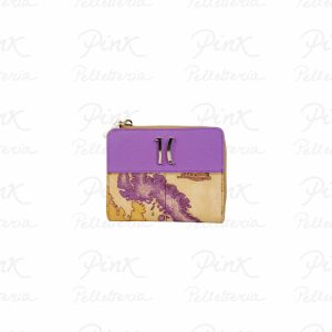 ALVIERO MARTINI PRIMA CLASSE Geo Bouganville Portafoglio Zip Fold Piccolo PP97-9921-0261 Viola