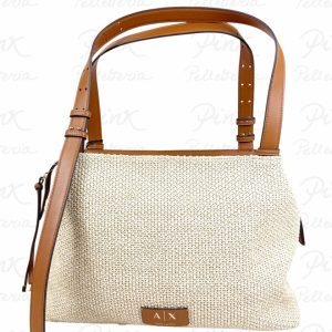ARMANI EXCHANGE Alice Raffia Shopping M Woman XW002603-AF22683-M6261 Natural/Saline
