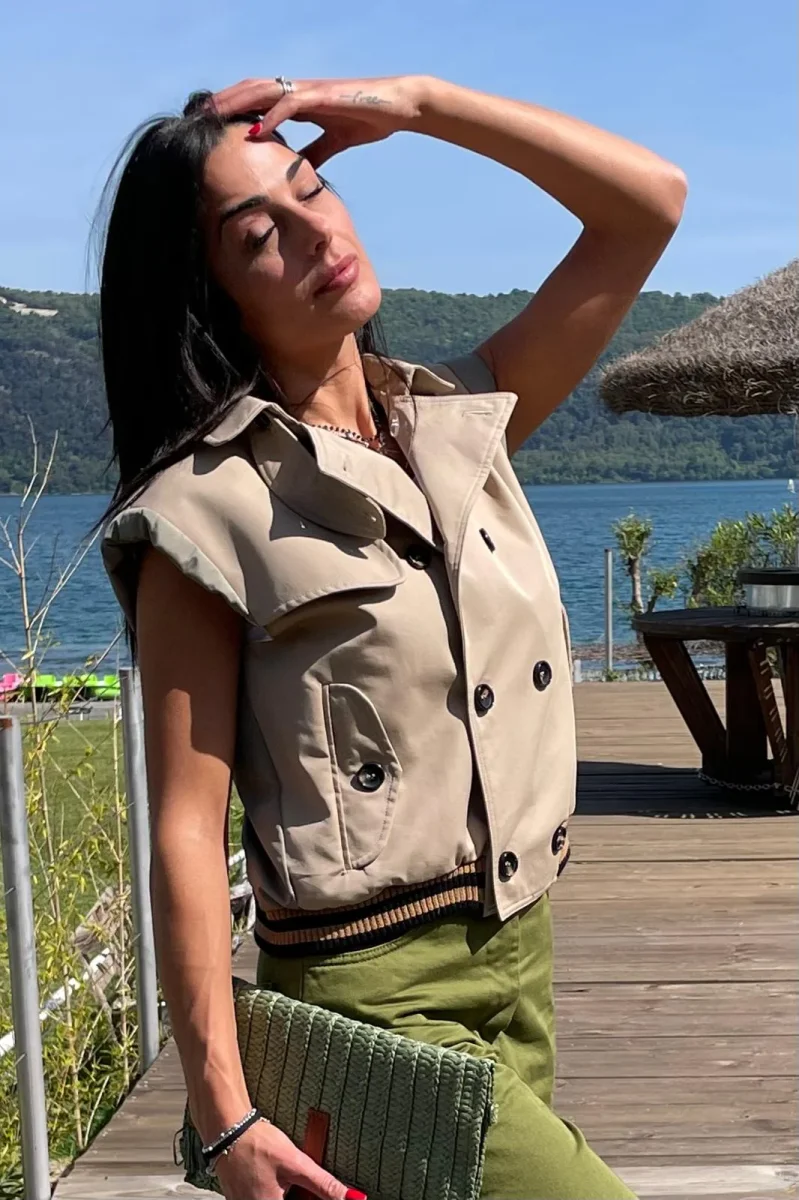 Souvenir - Gilet doppiopetto bicolore - J35Y0073 - immagine 2