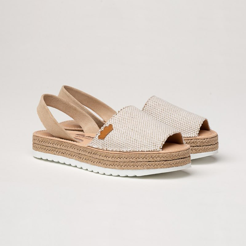 ALMA SCARPA IBICENCA DONNA PELLE CANVAS COLORE BEIGE - immagine 2