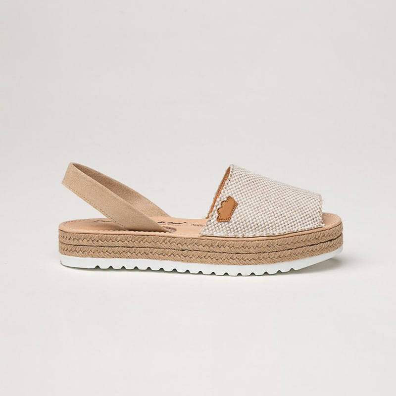 ALMA SCARPA IBICENCA DONNA PELLE CANVAS COLORE BEIGE - immagine 3