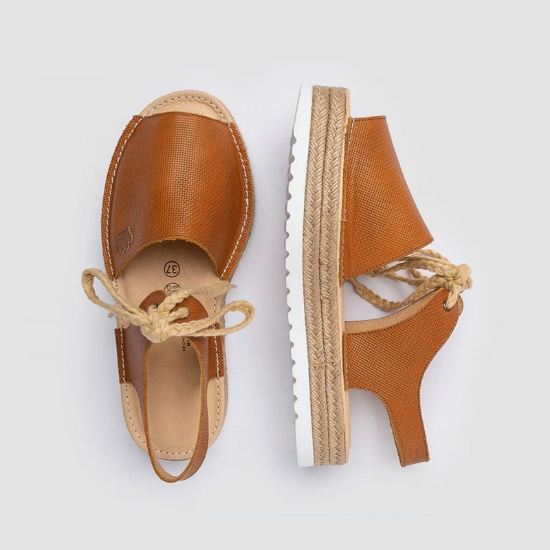 SANDALI DONNA IN PELLE NATURALE COLORE MARRONE ALEGRIA - immagine 4