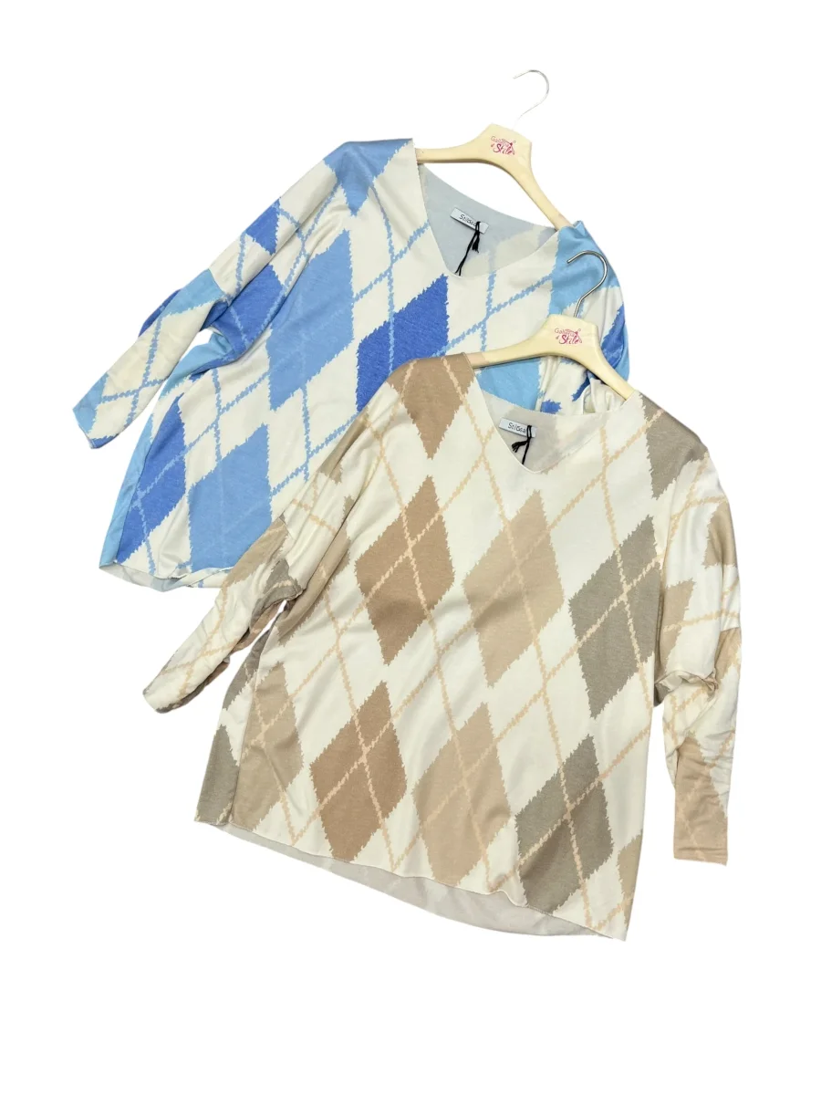 Maglia filo fantasia rombi - abbigliamento - Stilosa - immagine 2