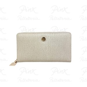 BORBONESE Classica P.Foglio Large Zip Around Tela Pu Op Soft/Vitello 9200530193 C75 Sabbia
