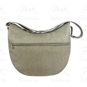 BORBONESE Eco Line Luna Bag Medium Tessuto Ric. st. Op/Vitello 934109I15 N41 Olive