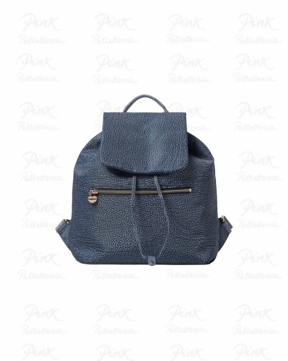 BORBONESE Eco Line Zaino Medium Tess. Ricic. st. Op/Vitello 934486I15-825 Blu Lapis