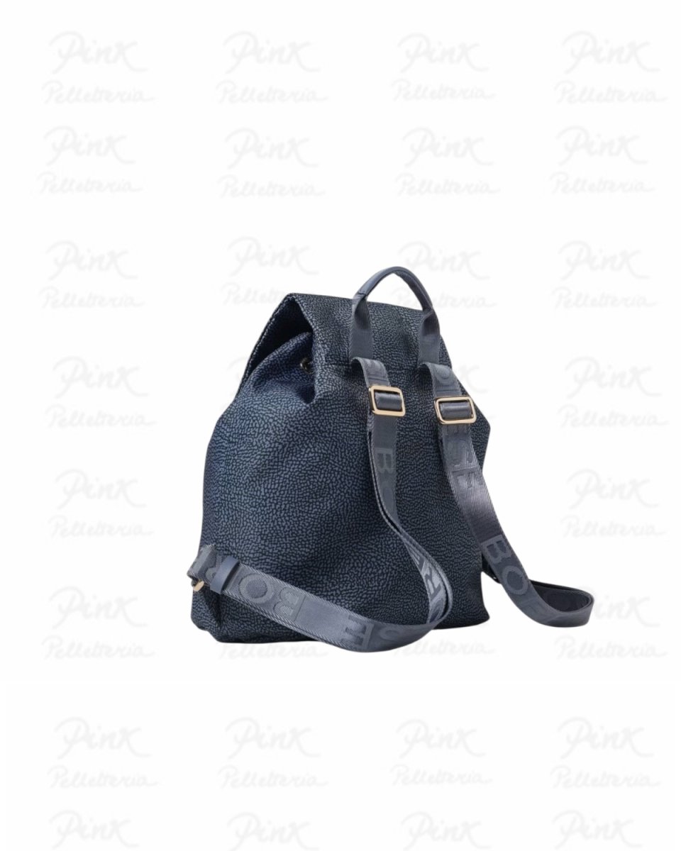 BORBONESE Eco Line Zaino Medium Tess. Ricic. st. Op/Vitello 934486I15-825 Blu Lapis - immagine 3