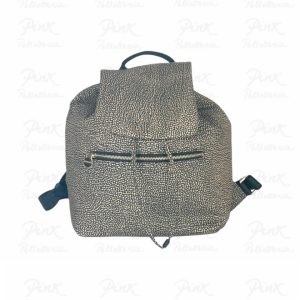 BORBONESE Eco Line Zaino Medium Tess. Ricic. st. Op/Vitello 934486I15-X11 Op Naturale/Nero