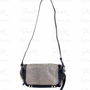 BORBONESE Frame Borsa Cross Over S. Tess. Ricicl. St. Op/Vitello 91010221AH1 X11 Op Naturale/Nero
