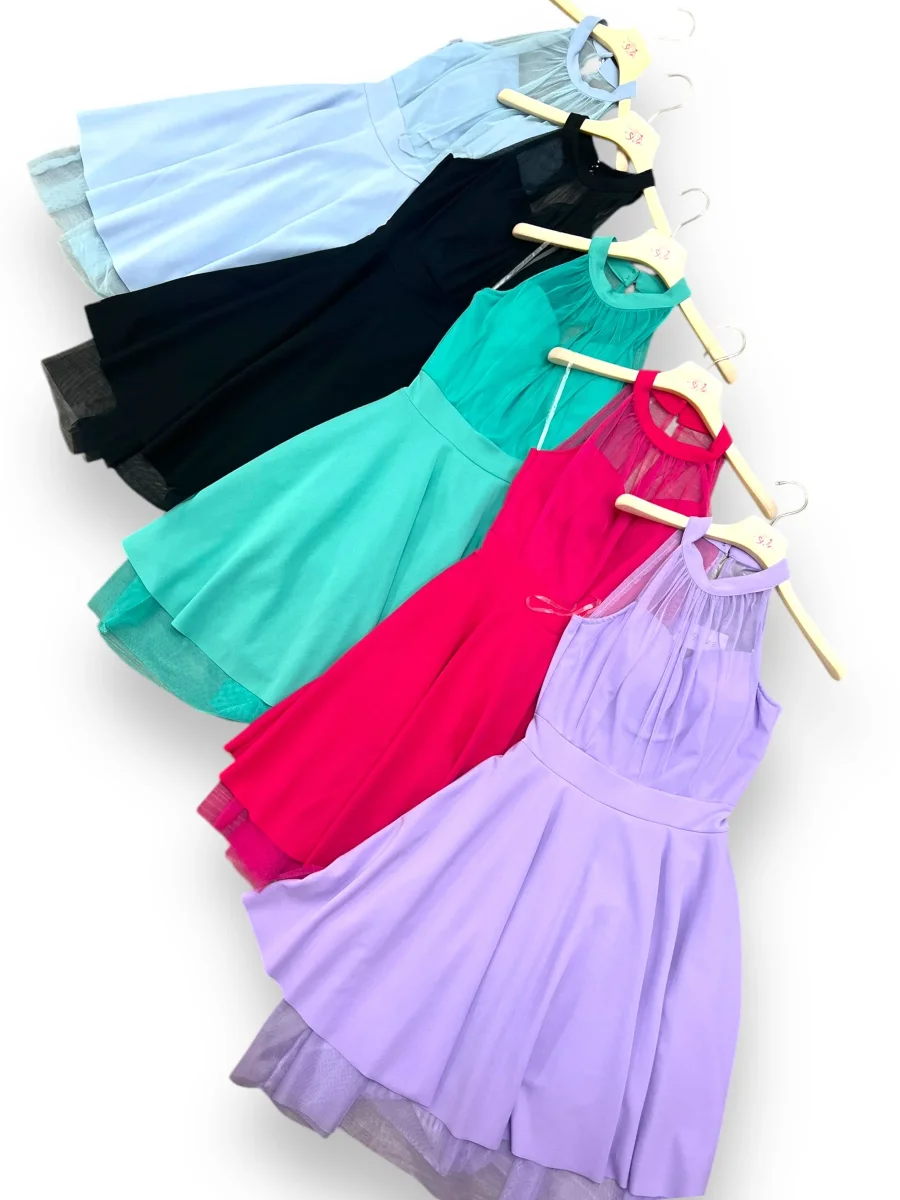 Abito scollo americana e tulle - abbigliamento - Stilosa - immagine 4