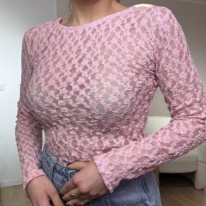 Body in pizzo girocollo