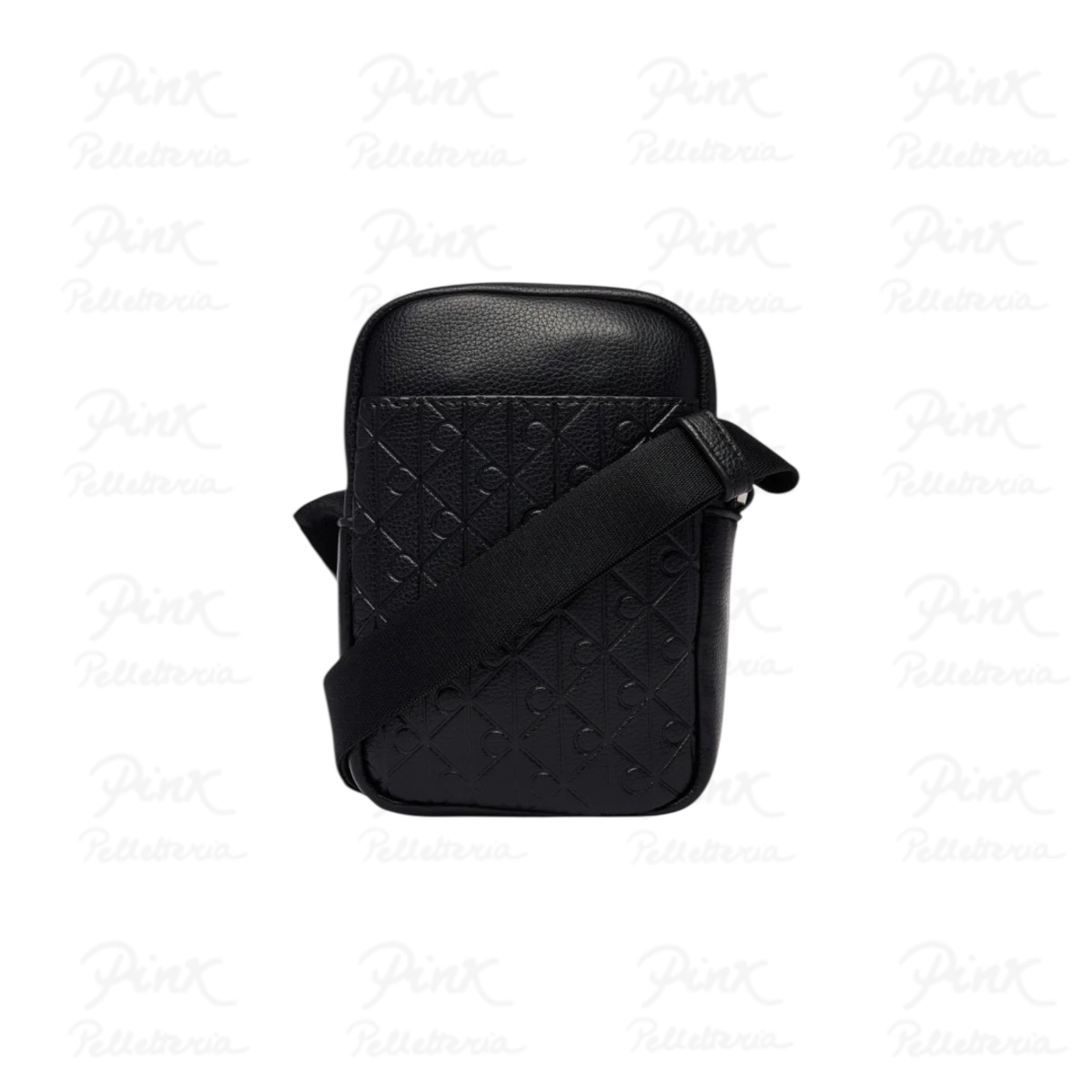 CALVIN KLEIN Man Emblem Emboss Slim Reporter LV04D3228G UB1 Black - immagine 3