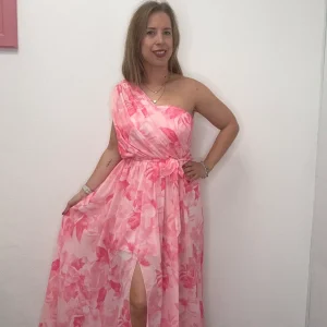 Abito fantasia lungo monospalla - abbigliamento - Stilosa