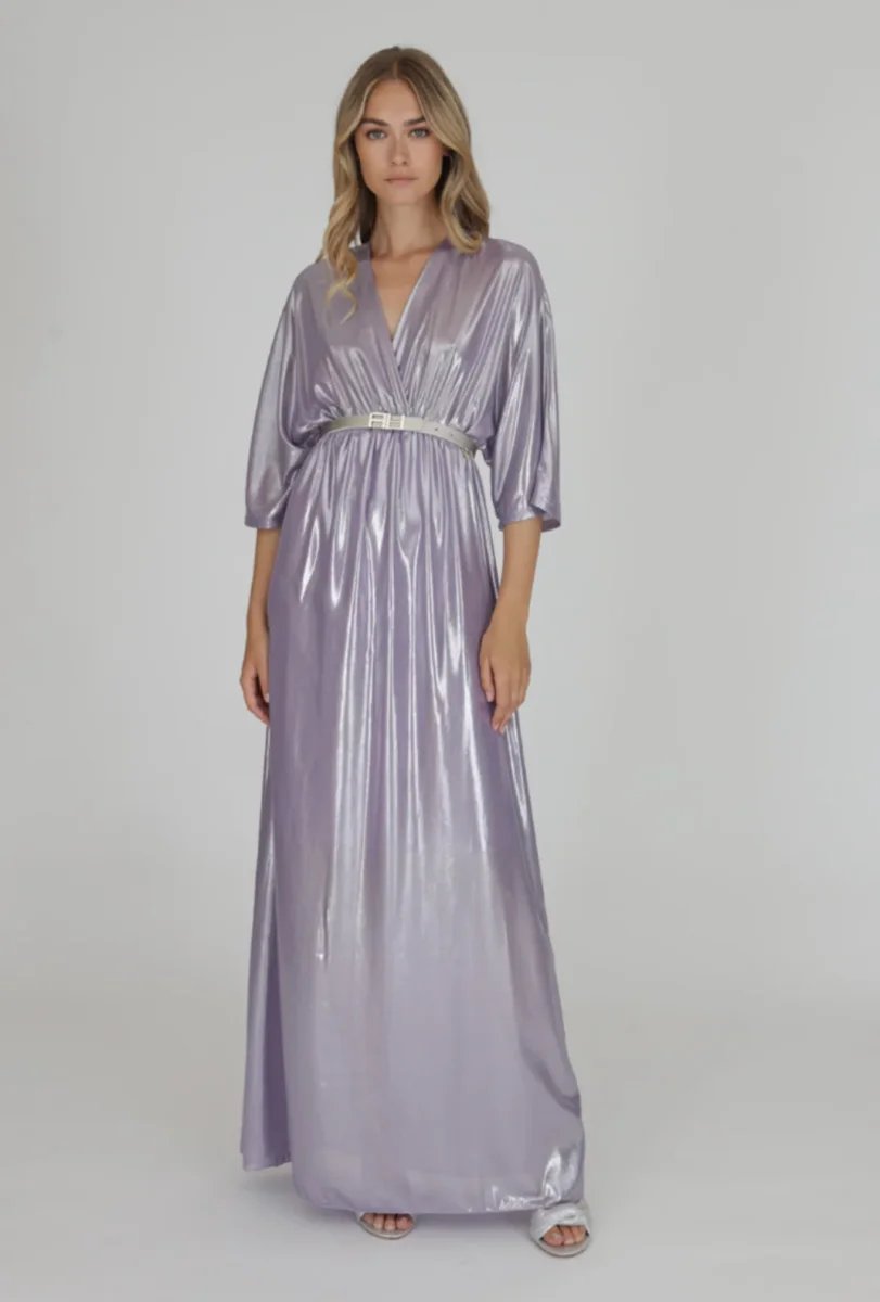 Abito incrocio georgette spalmata - abbigliamento - Artigli