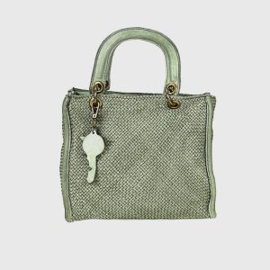 BORSA PELLE LAVATA VINTAGE INTRECCIATA CLEOFE – DISPONIBILE IN VARI COLORI