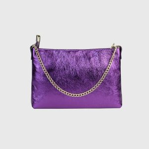BORSA A MANO IN PELLE LAMINATA CONSUELO – DISPONIBILE IN VARI COLORI