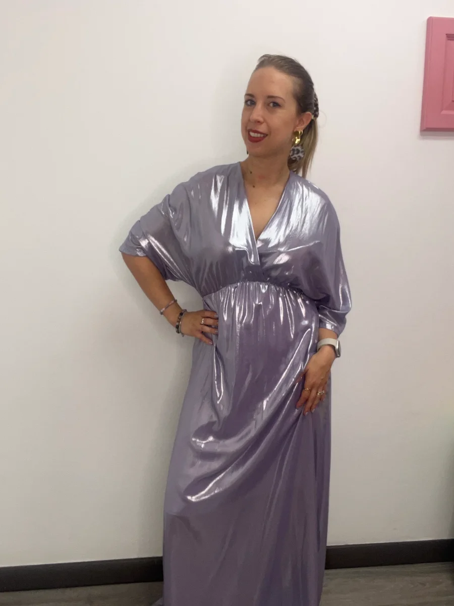 Abito incrocio georgette spalmata - abbigliamento - Artigli - immagine 6