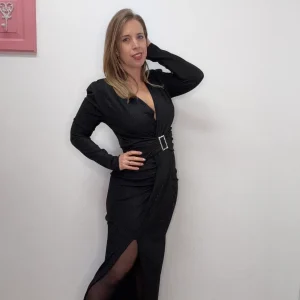 Abito lungo lurex con cintura quadra - abbigliamento - Stilosa