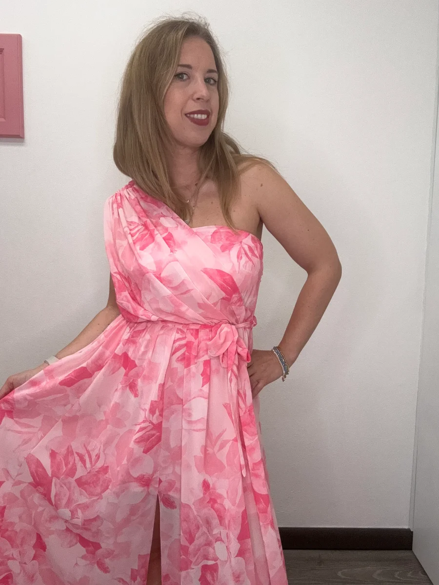 Abito fantasia lungo monospalla - abbigliamento - Stilosa - immagine 3