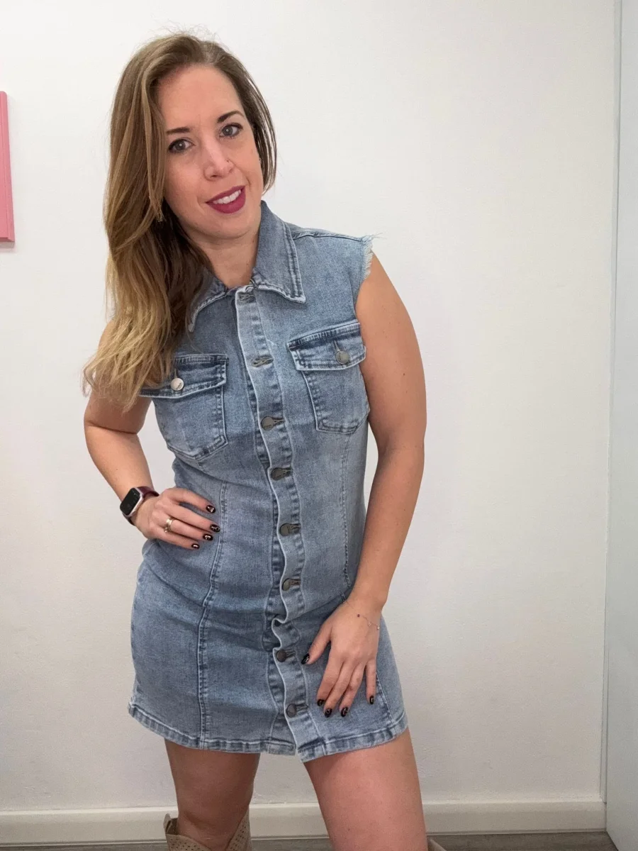 Abito denim con colletto - abbigliamento - Stilosa - immagine 4