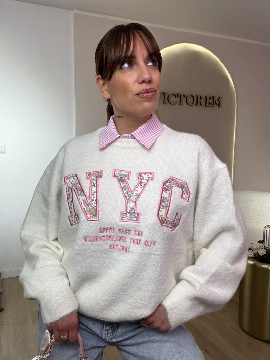 Maglia NEW YORK fiorellini - immagine 2