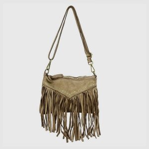 DANIELLE BORSA A TRACOLLA CON FRANGE IN PELLE VINTAGE – DISPONIBILE IN VARI COLORI