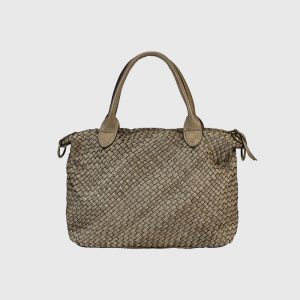 BORSA A MANO CON TRACOLLA PELLE INTRECCIATA DEIKE – DISPONIBILE IN VARI COLORI