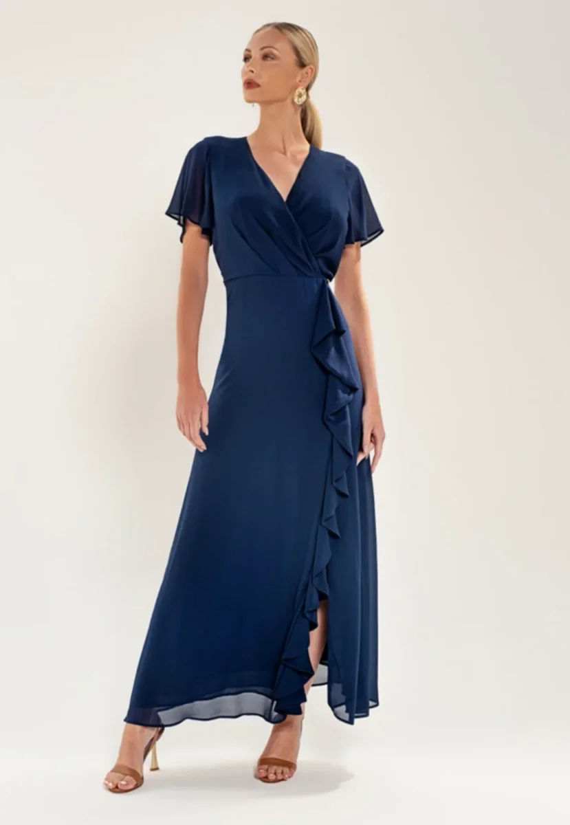 Abito lungo con spacco e rouches - abbigliamento - Artigli - immagine 2