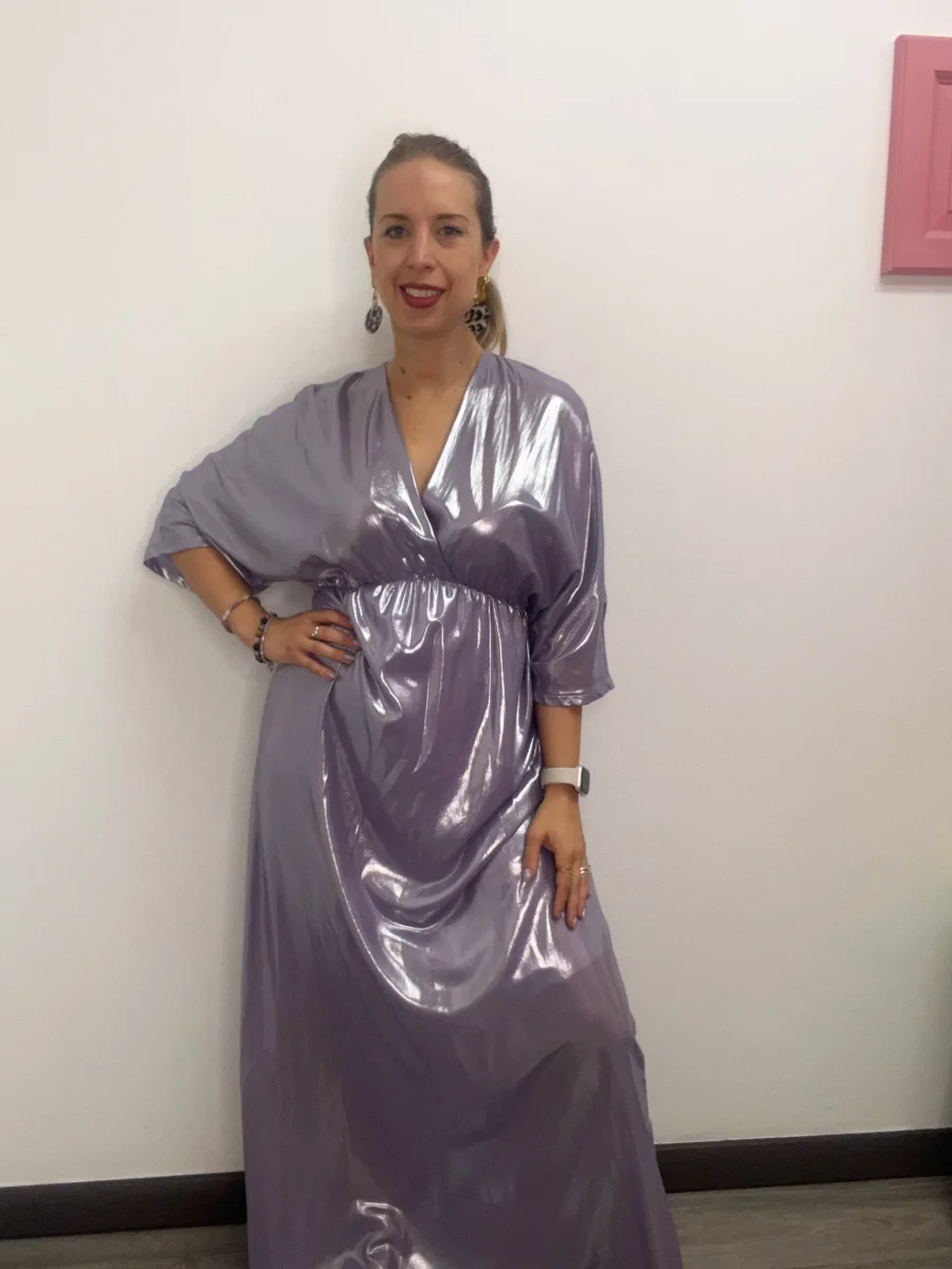 Abito incrocio georgette spalmata - abbigliamento - Artigli - immagine 7