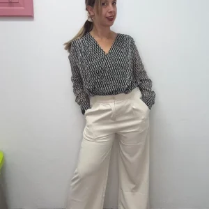 Pantalone palazzo ccon pence e tasca - abbigliamento - Stilosa