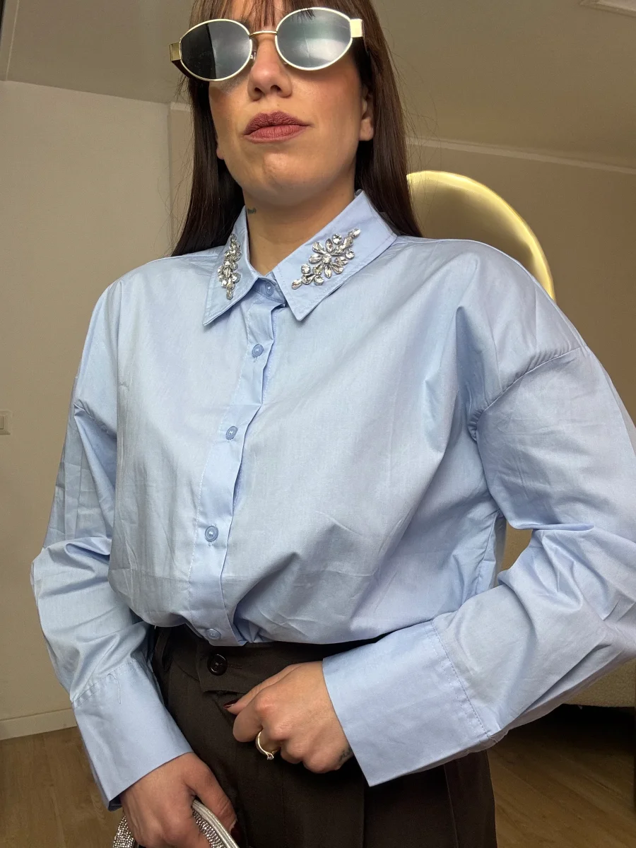 Camicia collo gioiello