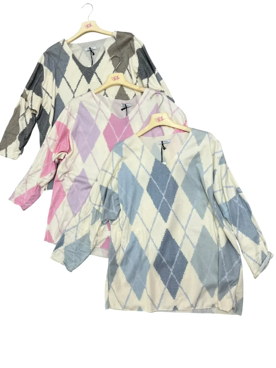 Maglia filo fantasia rombi - abbigliamento - Stilosa - immagine 3