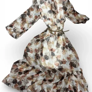 ABito midi fiori con fiocco - abbigliamento - Stilosa