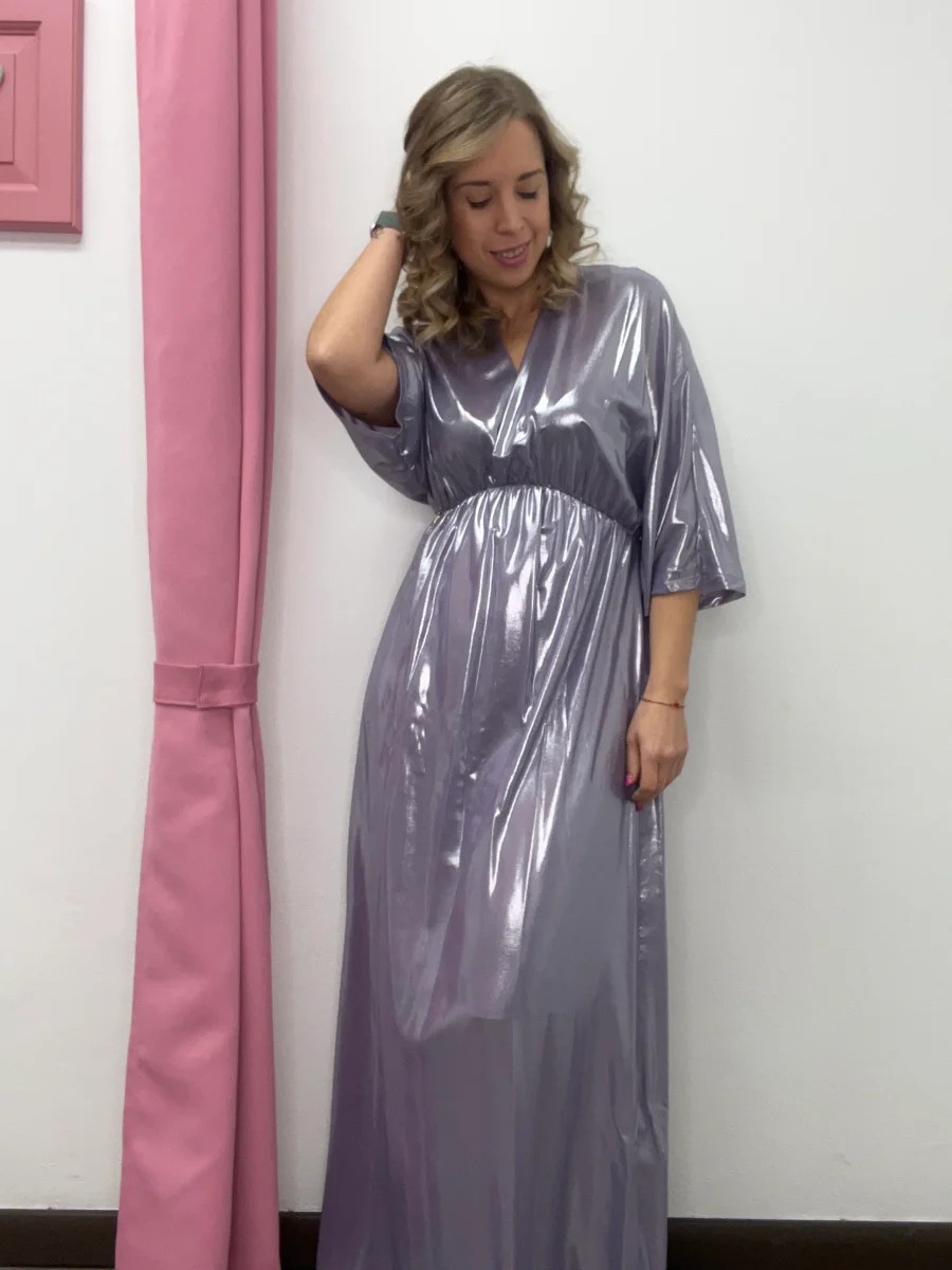 Abito incrocio georgette spalmata - abbigliamento - Artigli - immagine 3