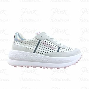 FORNARINA Double Run Sneaker Traforata Old White.