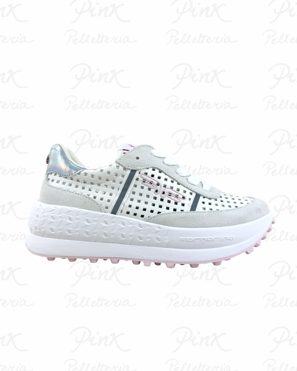 FORNARINA Double Run Sneaker Traforata Old White. - immagine 2