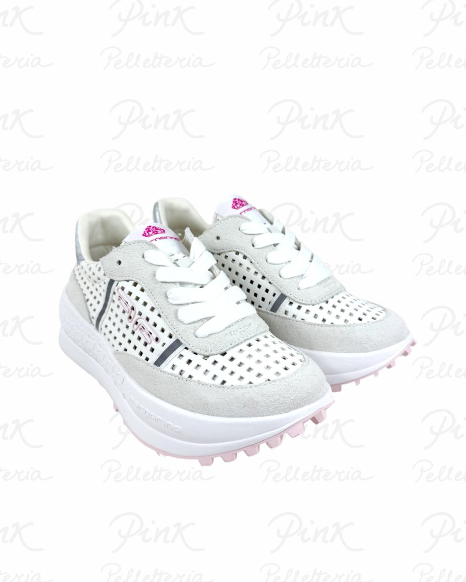 FORNARINA Double Run Sneaker Traforata Old White. - immagine 3