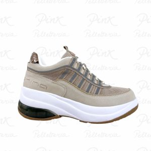 FORNARINA Up Sneaker Zeppa Sand Nut.